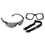 3M Solus 1000 Series Safety Glasses Kit, Black Frame, Gray Scotchgard Anti-Fog Lens (S1502SGAF-KT) (7100221211) (20 Pack)