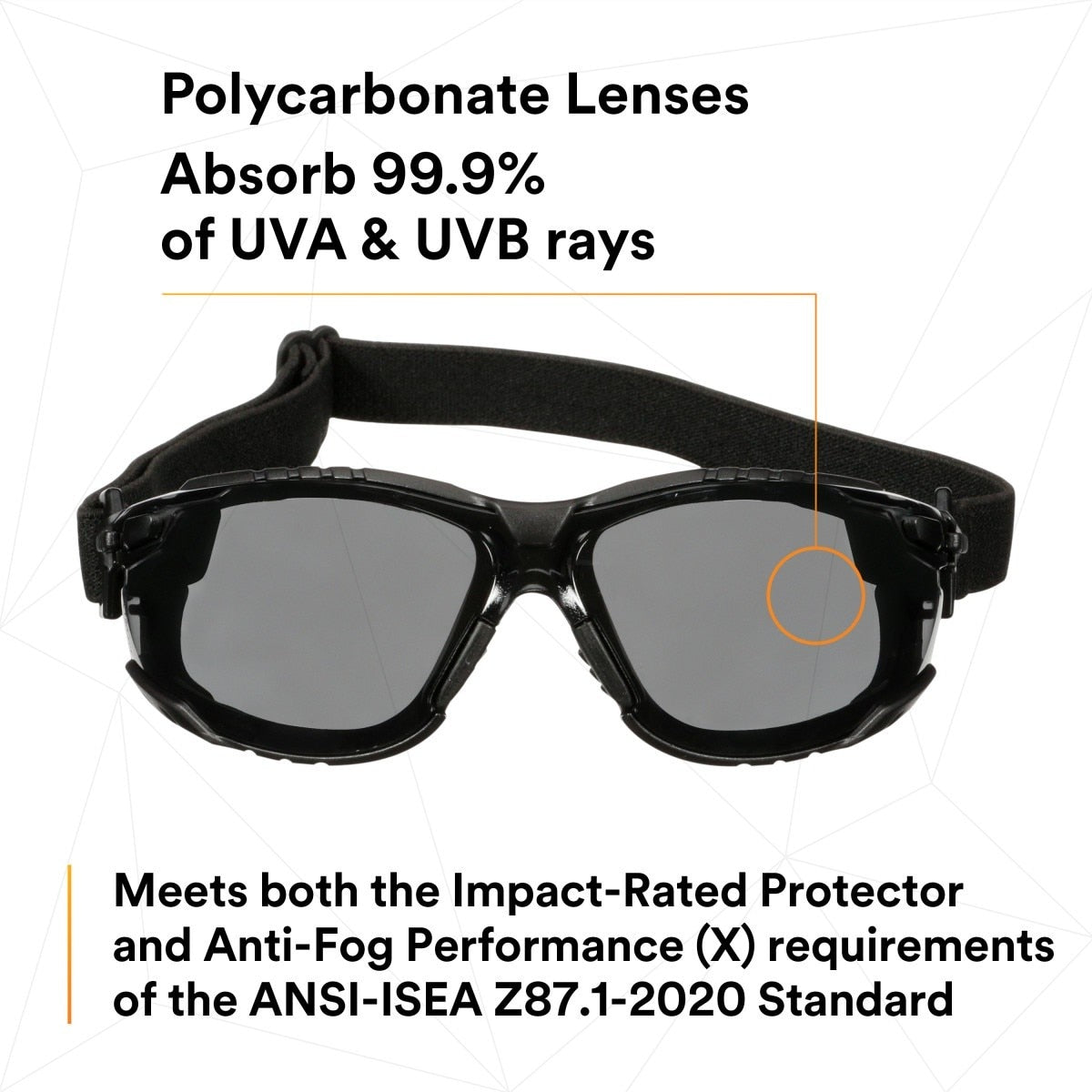3M Solus 1000 Series Safety Glasses Kit, Black Frame, Gray Scotchgard Anti-Fog Lens (S1502SGAF-KT) (7100221211) (20 Pack) - 7