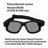 3M Solus 1000 Series Safety Glasses Kit, Black Frame, Gray Scotchgard Anti-Fog Lens (S1502SGAF-KT) (7100221211) (20 Pack) - 7