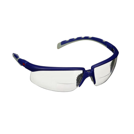 3M Solus 2000 Series Safety Reader Glasses, Blue Gray Temples, Clear +1.5 Anti Fog Anti Scratch Lens (S2015AF-BLU) (7100221704) (20 Pack)