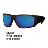 3M MXE1029AF-BLK 1000 Series Safety Glasses, Black Frame, Blue-Violet Mirror Lens, Anti-Fog Anti-Scratch Coating (7100222270) (20 Pack) - 3
