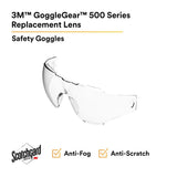 3M GG501SGAF-LENS GoggleGear 500-Series Clear Anti-Fog Anti-Scratch Replacement Lens (7100222787) (20 Pack) - 2