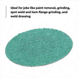 3M 36535 Green Corps Roloc Disc, 60 Grit, Green, 3 in, Cloth Backing, Coating Removal, Grinding (7100225148) (250 Pack) - 3