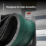 3M 36517 Green Corps Abrasive File Belt, 60 Grit, Ceramic Aluminum Oxide, Green, 1/2 in x 18 in (7100226310) (100 Pack) - 8