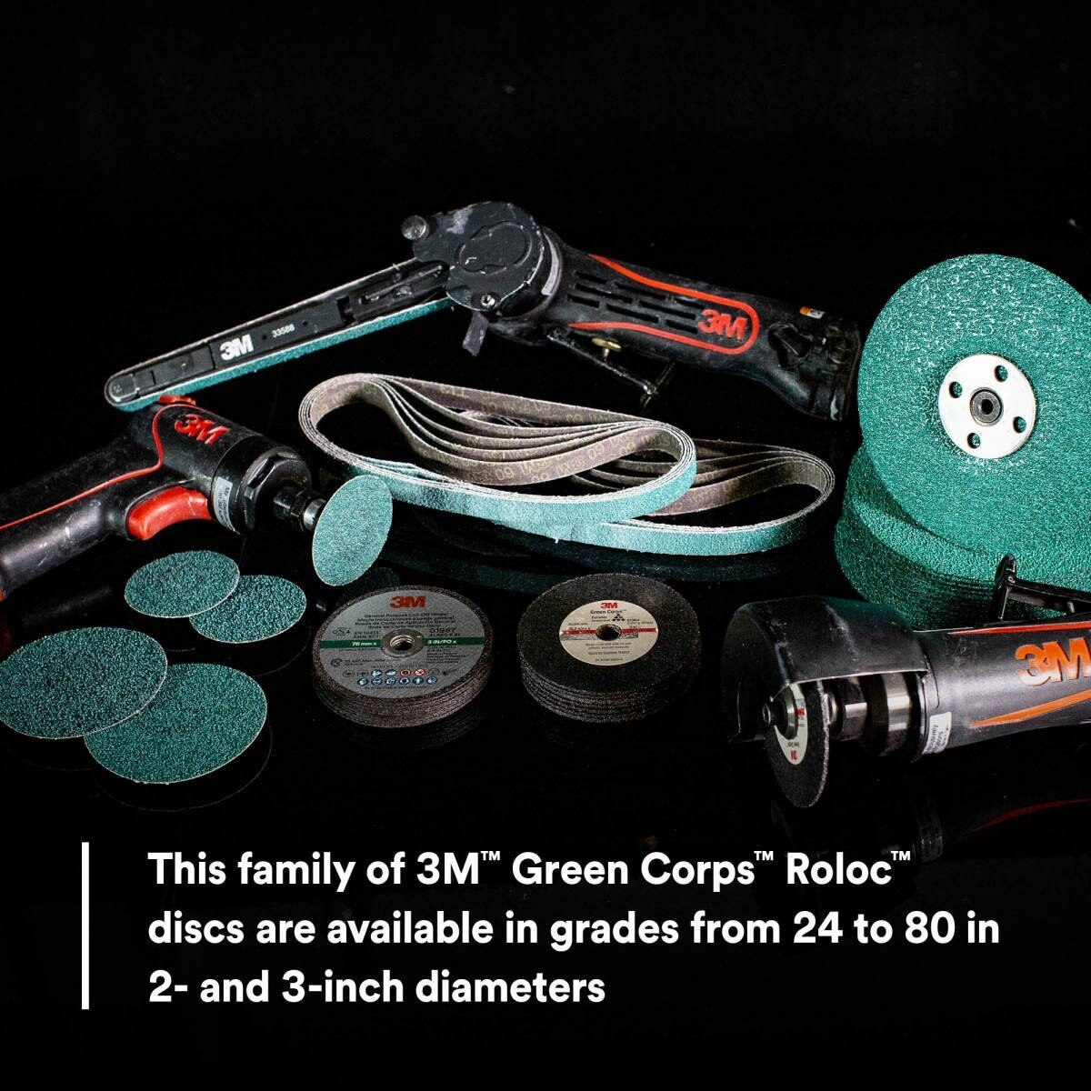 3M 36536 Green Corps Roloc Abrasive Disc, 80 Grit, Green, 3 in (7100226746) (250 Pack) - 7