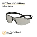 3M SF507AF-BLK SecureFit 500 Series Safety Glasses, IO Gray Anti Fog Anti Scratch Lens, Black Frame, ANSI Z87 (7100228721) (20 Pack) - 8