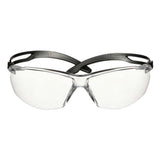 3M SF501AF-BLK Safety Glasses, 500 Series, Impact Rated ANSI Z87, Adjustable Ratchet Temples, Sporty Protective Eyewear, Anti-Fog Anti-Scratch Clear Lens, Black Frame (7100228736) (20 Pack)