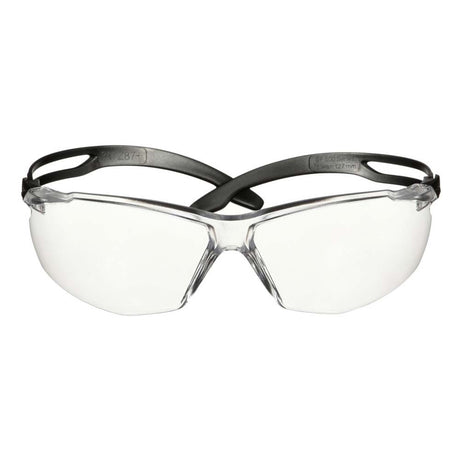 3M SF501AF-BLK Safety Glasses, 500 Series, Impact Rated ANSI Z87, Adjustable Ratchet Temples, Sporty Protective Eyewear, Anti-Fog Anti-Scratch Clear Lens, Black Frame (7100228736) (20 Pack)