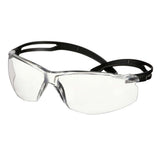3M SF501AF-BLK Safety Glasses, 500 Series, Impact Rated ANSI Z87, Adjustable Ratchet Temples, Sporty Protective Eyewear, Anti-Fog Anti-Scratch Clear Lens, Black Frame (7100228736) (20 Pack) - 2