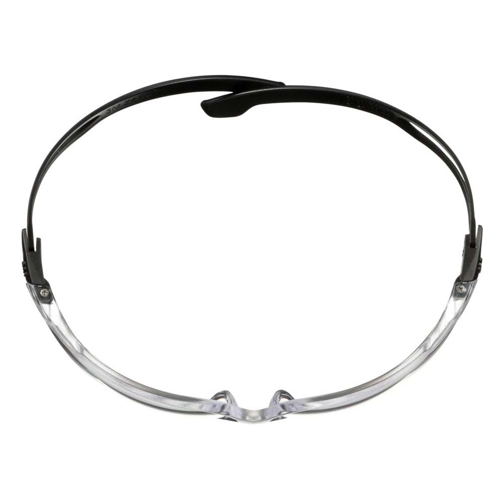 3M 7100228736 Safety Glasses, 500 Series, Impact Rated ANSI Z87, Adjustable Ratchet Temples, Sporty Protective Eyewear, Anti-Fog Anti-Scratch Clear Lens, Black Frame (20 Pack) - 7