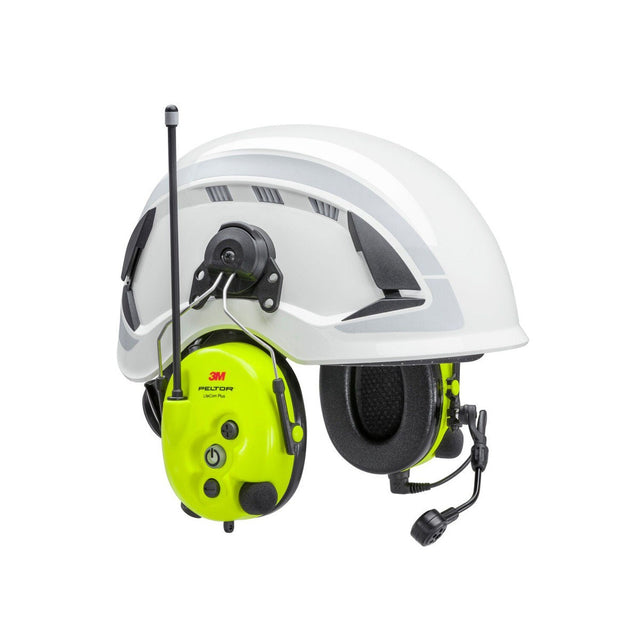3M MT73H7P3E4610NA PELTOR LiteCom Plus Headset , Hearing Protector Attaches to Hard Hat, 2-Way Radio, Noise-Cancelling Speech Microphone, Hands-Free Protective Communication (7100228966)