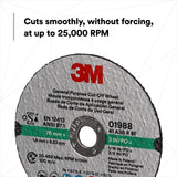 3M 01988 General Purpose Cut Off Wheel, Aluminum Oxide, Black, 3 in x 1/16 in x 3/8 in (7100229881) (50 Pack) - 3