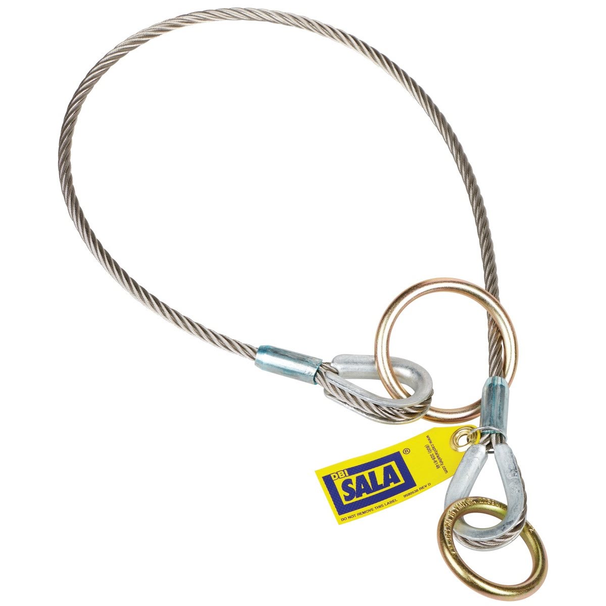 3M 5900552 DBI-SALA Pass-Thru Cable Tie-Off Adapter Anchor, Stainless Steel, Silver, 10 ft (7100231778)