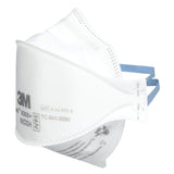3M 9205+ BULK Aura N95 Particulate Respirator, Flat Fold 3-Panel, Standard Size, White, Individually Wrapped (7100232940) (440 Pack) - 2