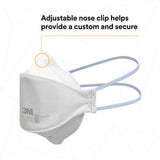 3M 9205+ BULK Aura N95 Particulate Respirator, Flat Fold 3-Panel, Standard Size, White, Individually Wrapped (7100232940) (440 Pack) - 9
