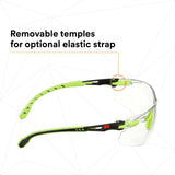 3M S1201SGAF-TKT Solus Safety Glasses Anti Fog Clear Lens Green Black Frame with Gasket and Strap (7100233038) (20 Pack) - 4