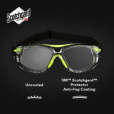 3M S1201SGAF-TSKT Solus 1000 Series Safety Glasses, Green/Black, Scotchgard Anti-Fog Coating, Clear Lens, TPE Gasket and Strap (7100234544) (20 Pack) - 3