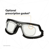 3M S1201SGAF-TSKT Solus 1000 Series Safety Glasses, Green/Black, Scotchgard Anti-Fog Coating, Clear Lens, TPE Gasket and Strap (7100234544) (20 Pack) - 9