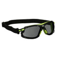 3M S1202SGAF-TSKT Solus 1000 Series Safety Glasses, Green Black, Gray Anti Fog Anti Scratch Lens, TPE Gasket with Strap (7100235154) (20 Pack)