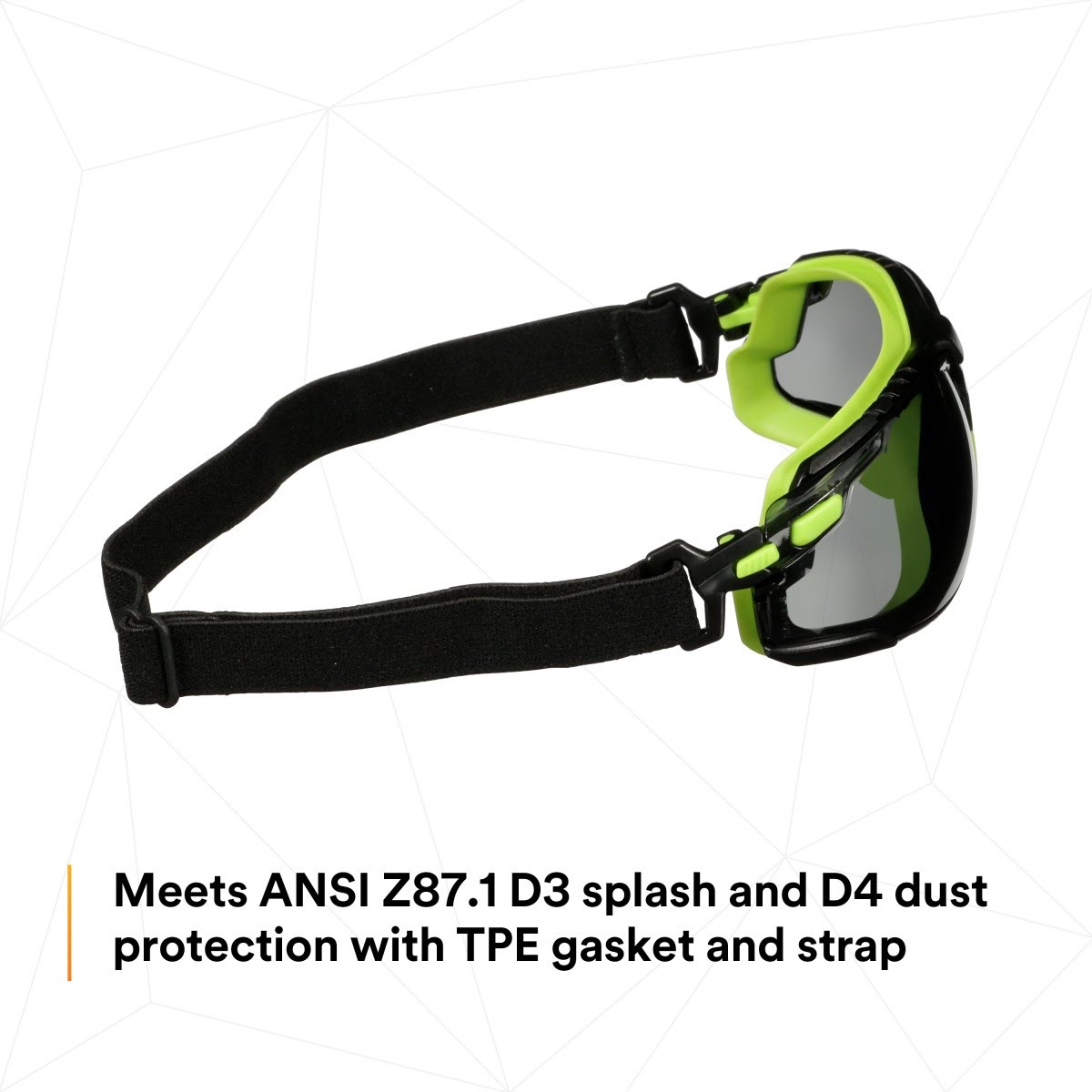 3M S1202SGAF-TSKT Solus 1000 Series Safety Glasses, Green Black, Gray Anti Fog Anti Scratch Lens, TPE Gasket with Strap (7100235154) (20 Pack) - 10