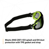 3M S1202SGAF-TSKT Solus 1000 Series Safety Glasses, Green Black, Gray Anti Fog Anti Scratch Lens, TPE Gasket with Strap (7100235154) (20 Pack) - 10