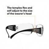 3M SF101AF-BLK SecureFit 100 Series, Black Temples, Clear Anti-Fog/Anti-Scratch Lens (7100238175) (100 Pack) - 8
