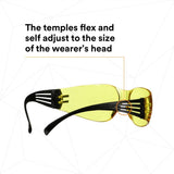 3M SF103AF-BLK SecureFit 100 Series, Black Temples, Amber Anti-Fog/Anti-Scratch Lens (7100238183) (20 Pack) - 3