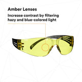 3M SF103AF-BLK SecureFit 100 Series, Black Temples, Amber Anti-Fog/Anti-Scratch Lens (7100238183) (20 Pack) - 4