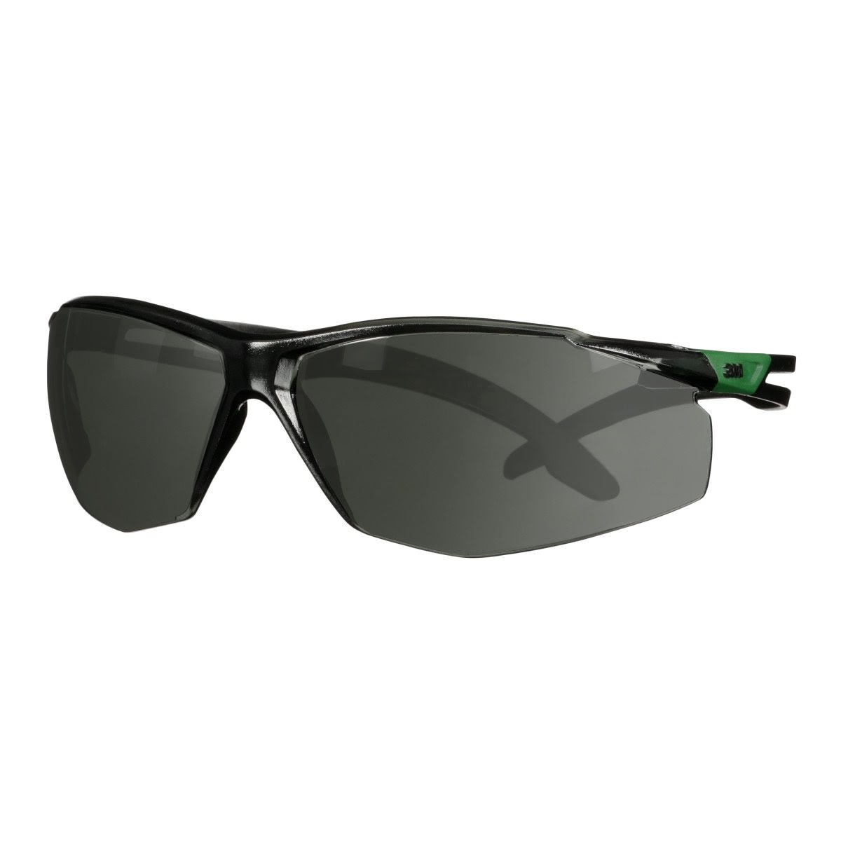 3M SF530AF-GRN SecureFit 500 Series Safety Glasses ANSI Z87 Impact Rated IR 3.0 Gray Anti Fog Anti Scratch Lens Black Green Frame (7100239086) (20 Pack) - 2