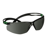3M SF530AF-GRN SecureFit 500 Series Safety Glasses ANSI Z87 Impact Rated IR 3.0 Gray Anti Fog Anti Scratch Lens Black Green Frame (7100239086) (20 Pack) - 4