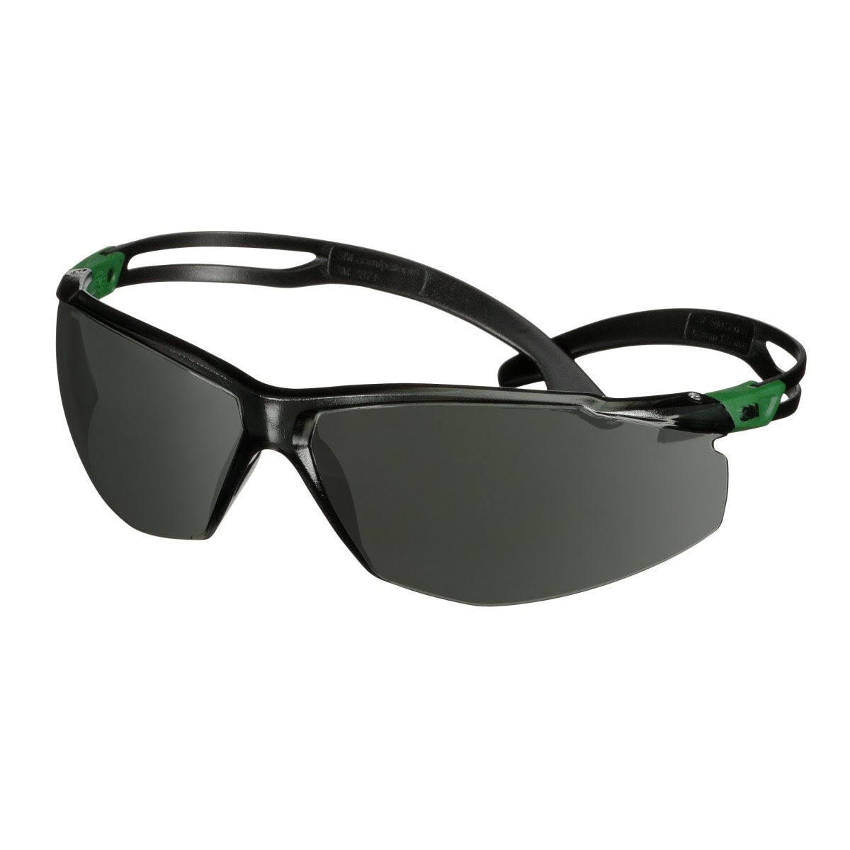 3M SF530AF-GRN SecureFit 500 Series Safety Glasses ANSI Z87 Impact Rated IR 3.0 Gray Anti Fog Anti Scratch Lens Black Green Frame (7100239086) (20 Pack) - 5