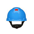 3M H-703SFR-UV SecureFit Blue Non-Vented Cap Style Safety Helmet with Uvicator Sensor, 4-Point Pressure Diffusion Ratchet Suspension, ANSI Z89.1 (7100239987) (20 Pack)