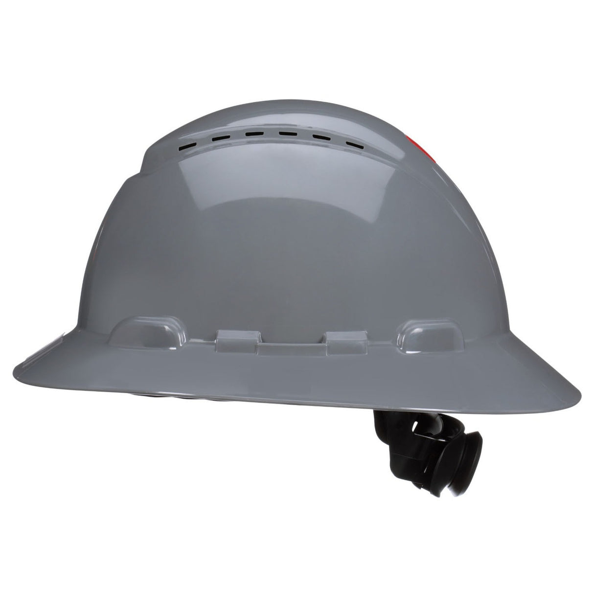 3M SecureFit Full Brim Hard Hat, Grey, Vented, 4-Point Pressure Diffusion Ratchet Suspension with UVicator (H-808SFV-UV) (7100239989) (20 Pack) - 2