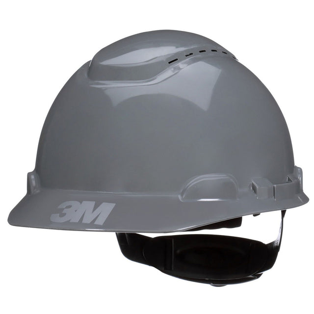 3M H-708SFV-UV SecureFit Grey Vented Cap Style Safety Helmet with Uvicator Sensor, 4-Point Pressure Diffusion Ratchet Suspension, ANSI Z89.1 (7100239990) (20 Pack)