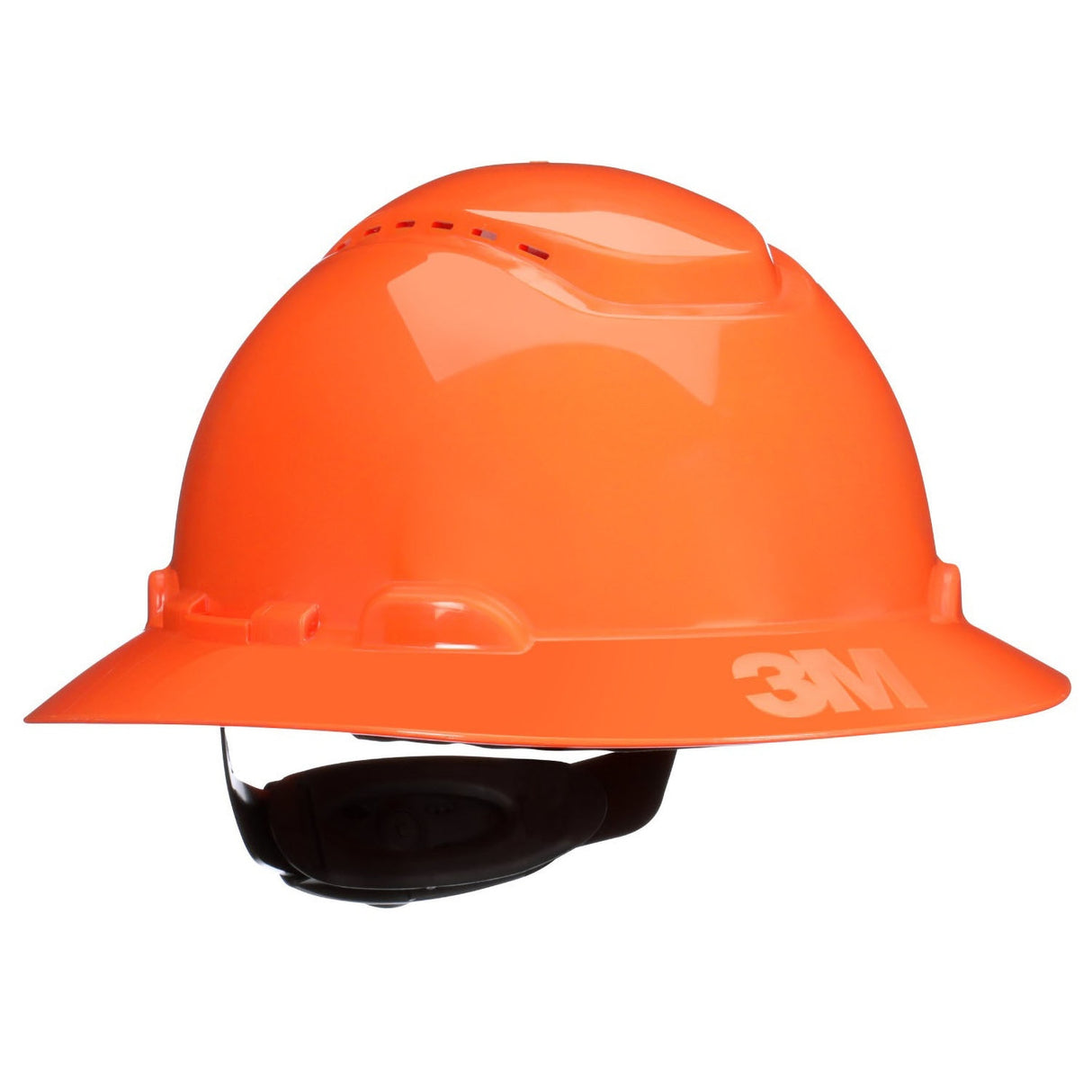3M H-806SFV-UV SecureFit Full Brim Hard Hat, Orange, Vented, 4-Point Ratchet Suspension with UVicator Sensor (7100239993) (20 Pack)