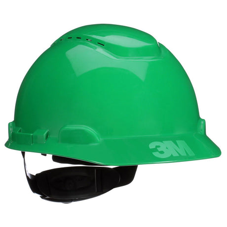 3M H-704SFV-UV SecureFit Green Vented Cap Style Safety Helmet with Uvicator Sensor, 4-Point Pressure Diffusion Ratchet Suspension, ANSI Z89.1 (7100240003) (20 Pack)