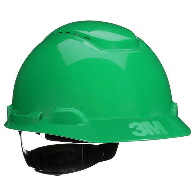 3M H-704SFV-UV SecureFit Green Vented Cap Style Safety Helmet with Uvicator Sensor, 4-Point Pressure Diffusion Ratchet Suspension, ANSI Z89.1 (7100240003) (20 Pack)