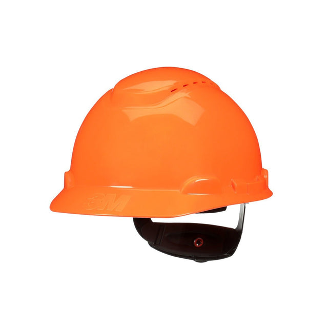 3M H-707SFV-UV SecureFit Hard Hat, Hi-Vis Orange, Vented Cap Style, UVicator Sensor, 4-Point Ratchet Suspension, ANSI Z89.1, Medium (7100240009) (20 Pack)