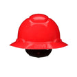 3M 7100240013 SecureFit H-805SFR-UV Full Brim Hard Hat, Red, Non-Vented with Uvicator Sensor and 4-Point Ratchet Suspension