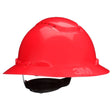 3M H-805SFV-UV SecureFit Full Brim Hard Hat, Red, Vented, 4-Point Pressure Diffusion Ratchet Suspension with Uvicator Sensor (7100240024) (20 Pack)