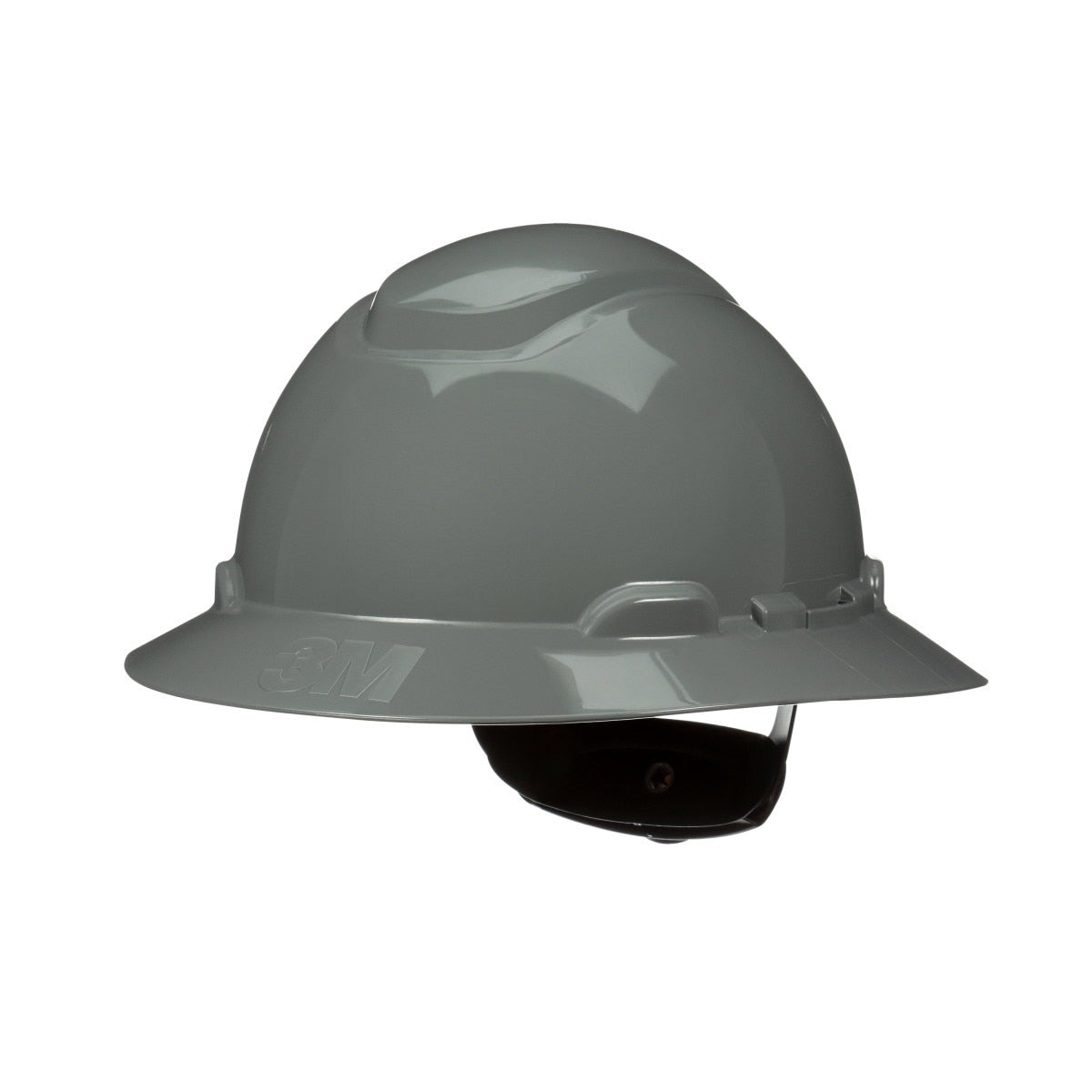 3M SecureFit Full Brim Hard Hat, Grey, Non-Vented, 4-Point Pressure Diffusion Ratchet Suspension, with UVicator Sensor, ANSI Z89.1 (H-808SFR-UV) (7100240025) (20 Pack) - 3