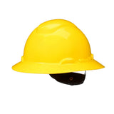 3M H-802SFR-UV SecureFit Full Brim Hard Hat, Yellow, Non-Vented, 4-Point Pressure Diffusion Ratchet Suspension, with UVicator Sensor (7100240029) (20 Pack) - 3