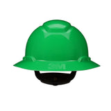 3M H-804SFR-UV SecureFit Full Brim Hard Hat, Green, Non-Vented, 4-Point Pressure Diffusion Ratchet Suspension, with Uvicator (7100240032) (20 Pack)