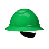 3M H-804SFR-UV SecureFit Full Brim Hard Hat, Green, Non-Vented, 4-Point Pressure Diffusion Ratchet Suspension, with Uvicator (7100240032) (20 Pack) - 3