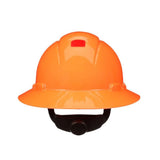 3M H-807SFR-UV SecureFit Full Brim Hard Hat , H-Vis Orange, 4-Point Pressure Diffusion Ratchet Suspension with UVicator (7100240033) - 2