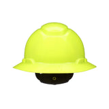3M 7100240034 SecureFit Full Brim Hard Hat, Hi-Vis Yellow, Non-Vented, 4-Point Pressure Diffusion Ratchet Suspension with UVicator (H-809SFR-UV) (7100240034) (20 Pack) - 2