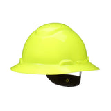 3M 7100240034 SecureFit Full Brim Hard Hat, Hi-Vis Yellow, Non-Vented, 4-Point Pressure Diffusion Ratchet Suspension with UVicator (H-809SFR-UV) (7100240034) (20 Pack) - 3