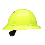 3M 7100240034 SecureFit Full Brim Hard Hat, Hi-Vis Yellow, Non-Vented, 4-Point Pressure Diffusion Ratchet Suspension with UVicator (H-809SFR-UV) (7100240034) (20 Pack) - 4