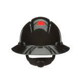 3M SecureFit Full Brim Hard Hat, Black, 4-Point Pressure Diffusion Ratchet Suspension, with Uvicator (H-812SFR-UV) (7100240039) (20 Pack)