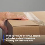 3M 305 Box Sealing Tape, Clear, Light Duty, Acrylic, 1-7/8 in x 109.36 yd (7100241143) (36 Pack) - 5